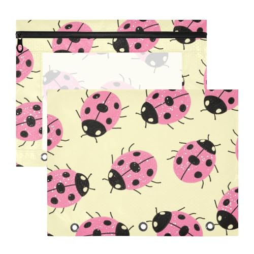 Binder-Bleistiftetui, transparent, 3-fach Locher, für A4-Papier, Briefe, 2 Stück, für Schüler, Schule, Studenten, Lehrer, Zubehör, künstliche Glitzer-Pailletten, Gelb von Yoogain