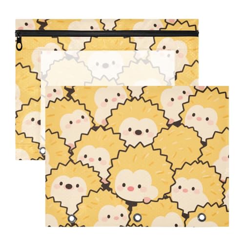 Binder Multi-Purpose Pocket Folders for 3 Rings Binder 2 Pack Students School Supplies Cute Cartoon Igel Yellow Binder Multi-Purpose Pocket Folders for 3 Rings Binder 2 Pack Students School Supplies Cute Cartoon Igel Yellow von Yoogain
