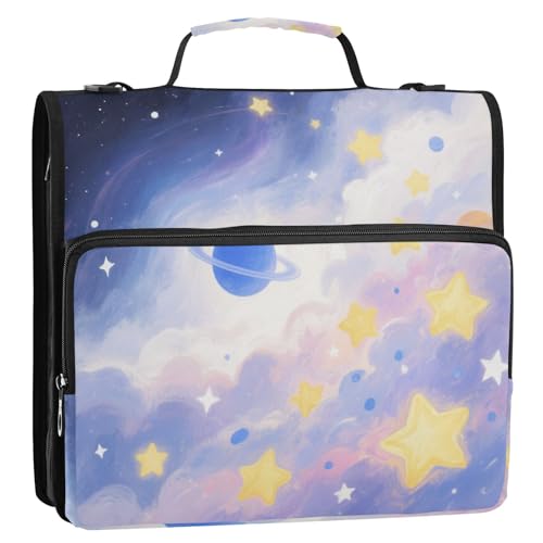 Blue Planet 3,8 cm 3-Ringe Reißverschluss Ordner Organizer mit Gurt Laege Kapazität Schulordner Organizer für Mittelschule Blue Planet 3,8 cm 3-Ringe Reißverschluss Ordner Organizer mit Gurt Laege Kapazität Schulordner Organizer für Mittelschule von Yoogain