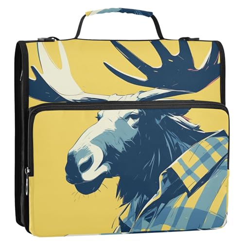 Büroordner mit 3 Ringen, Retro-Design, zweifarbig, mit Gurt, mehrere Taschen, Dokumenten-Organizer, Tasche für Büro, Schule Büroordner mit 3 Ringen, Retro-Design, zweifarbig, mit Gurt, mehrere Taschen, Dokumenten-Organizer, Tasche für Büro, Schule von Yoogain