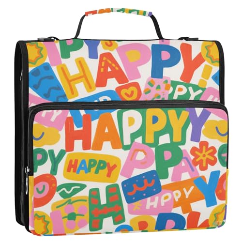 Bunter Cartoon-Organizer mit 3 Ringen, 3,8 cm, mit Schultergurt, Dokumentenmappe, Organizer, geeignet für Mittelschule Bunter Cartoon-Organizer mit 3 Ringen, 3,8 cm, mit Schultergurt, Dokumentenmappe, Organizer, geeignet für Mittelschule von Yoogain