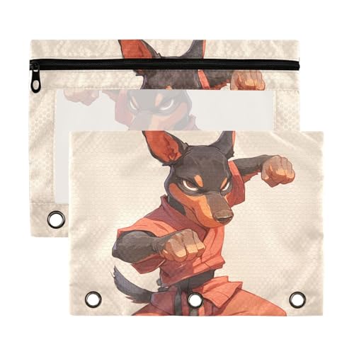 Coole Taschen mit niedlichem Kung-Fu-Hund für 3 Ringe, Ordner mit transparentem Fenster und Reißverschluss, in verschiedenen Farben, 3-Ringbuch für Klassenzimmer, Schule, Bürobedarf, mehrfarbig Coole Taschen mit niedlichem Kung-Fu-Hund für 3 Ringe, Ordner mit transparentem Fenster und Reißverschluss, in verschiedenen Farben, 3-Ringbuch für Klassenzimmer, Schule, Bürobedarf, mehrfarbig von Yoogain