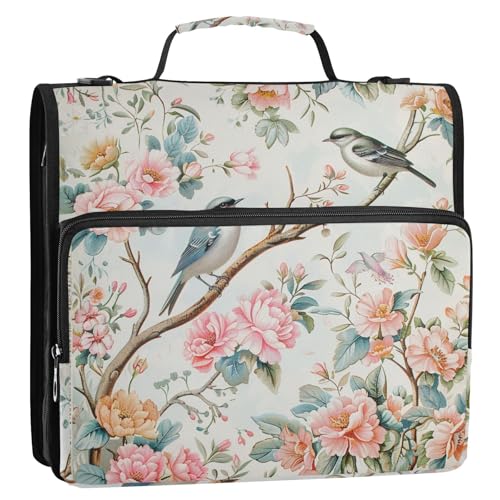 Cute Bird Spring 3,8 cm 3-Ring-Ordner mit Reißverschluss mit Griff und abnehmbarem Schultergurt, mehrere Taschen, Dokumentenmappe, Organizer für Schule und Büro Cute Bird Spring 3,8 cm 3-Ring-Ordner mit Reißverschluss mit Griff und abnehmbarem Schultergurt, mehrere Taschen, Dokumentenmappe, Organizer für Schule und Büro von Yoogain