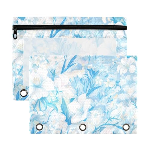 Elegante Taschen mit 3 Löchern und transparentem Fenster, in verschiedenen Farben, Taschenordner für 3 Personen, zur Aufbewahrung von Schulstudenten, Lehrerbedarf, mehrfarbig, 2 Stück von Yoogain