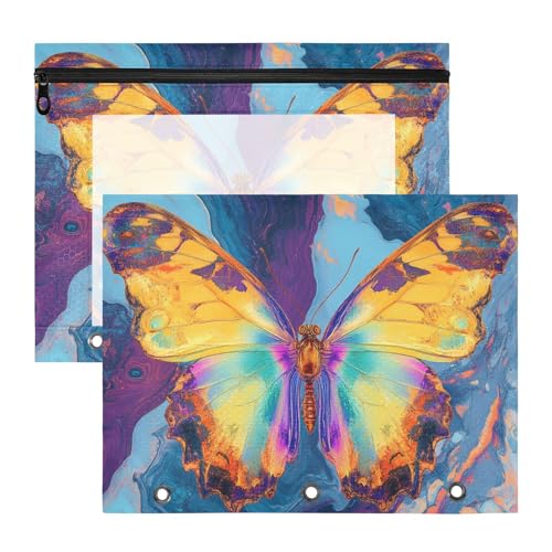 Federmäppchen mit glatten Reißverschlüssen, Kunststoff-Aktenordner für A4-Papier, Briefe, 2 Stück, Lehrer, Kunstbedarf, Aufbewahrung, bunter Schmetterling, psychedelisch Federmäppchen mit glatten Reißverschlüssen, Kunststoff-Aktenordner für A4-Papier, Briefe, 2 Stück, Lehrer, Kunstbedarf, Aufbewahrung, bunter Schmetterling, psychedelisch von Yoogain