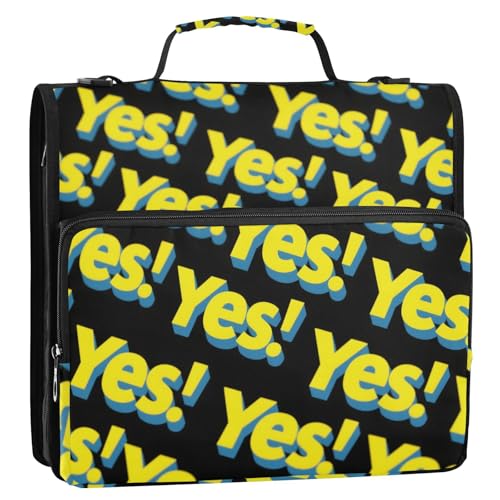 Gelbes Ja, 3,8 cm Ringbuch mit 3 Ringen, extra Taschen mit Griff, leicht zu transportieren, Portfolio-Ordner für Büro, Schule Gelbes Ja, 3,8 cm Ringbuch mit 3 Ringen, extra Taschen mit Griff, leicht zu transportieren, Portfolio-Ordner für Büro, Schule von Yoogain
