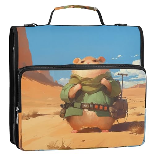 Hamster Rustikaler Sand, 3,8 cm, 3-Ring-Organizer, Ordner mit Schultergurt, einfach zu tragen, Schulbedarf, Organizer für die Schule Hamster Rustikaler Sand, 3,8 cm, 3-Ring-Organizer, Ordner mit Schultergurt, einfach zu tragen, Schulbedarf, Organizer für die Schule von Yoogain
