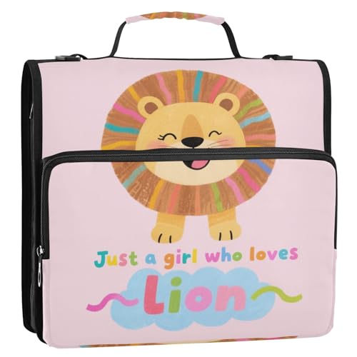 Just A Girl Who Loves Lion 3,8 cm 3 Ringe stabiler Reißverschluss Ordner mit Schultergurt und Griff, leicht zu transportieren, Dokumente, Dateien, Aufbewahrungstasche für Mittelschüler Just A Girl Who Loves Lion 3,8 cm 3 Ringe stabiler Reißverschluss Ordner mit Schultergurt und Griff, leicht zu transportieren, Dokumente, Dateien, Aufbewahrungstasche für Mittelschüler von Yoogain