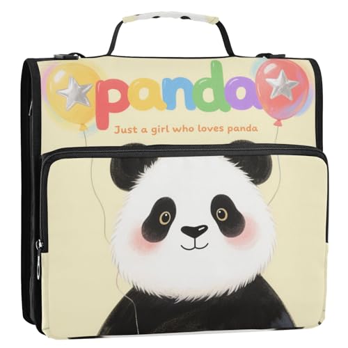 Just A Girl Who Loves Panda Ordner mit 3 Ringen, extra Taschen mit Griff und abnehmbarem Schultergurt, einfach zu tragen, Schulbedarf, Organizer für Schule/Büro, 3,8 cm Just A Girl Who Loves Panda Ordner mit 3 Ringen, extra Taschen mit Griff und abnehmbarem Schultergurt, einfach zu tragen, Schulbedarf, Organizer für Schule/Büro, 3,8 cm von Yoogain
