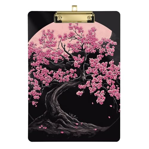 Klemmbrett-Clips, personalisierbar, Kirschbaum-Design, Standard-Loch, für Krankenschwestern, Heimunternehmer, Größe 22,9 x 30,5 cm von Yoogain