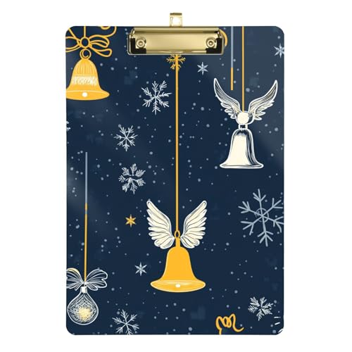 Klemmbrett "Merry Christmas", wasserdicht, für Krankenschwestern, Hausbauer, Größe 22,9 x 30,5 cm, Gelb von Yoogain