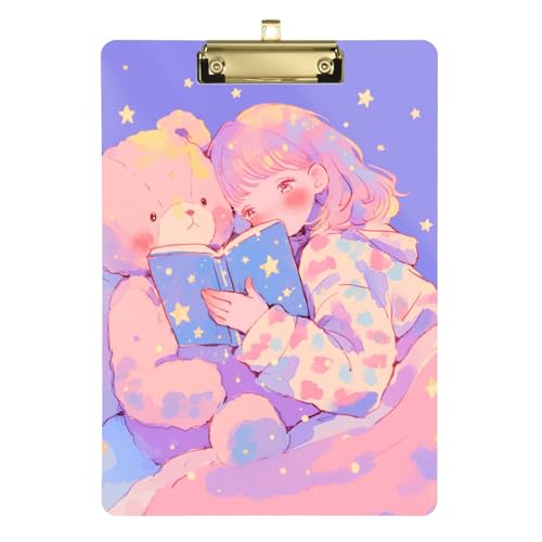 Klemmbrett aus Kunststoff für 5. Klasse, personalisierbar, für Lehrer, Größe 22,9 x 30,5 cm, Violett von Yoogain
