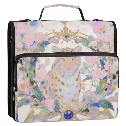 Leopard Pastle Dreamy 3,8 cm 3 Ringe Reißverschluss Ordner mit Schultergurt Multi-Pocket Dokumenten-Organizer für Schule Leopard Pastle Dreamy 3,8 cm 3 Ringe Reißverschluss Ordner mit Schultergurt Multi-Pocket Dokumenten-Organizer für Schule von Yoogain
