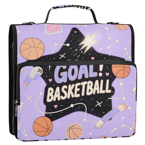 Magic Ball Korb Ball Lila Druck 3 Ringe Ordner Organizer mit Griff leicht zu tragen Dokument Binder Organizer für Schule/Büro Magic Ball Korb Ball Lila Druck 3 Ringe Ordner Organizer mit Griff leicht zu tragen Dokument Binder Organizer für Schule/Büro von Yoogain