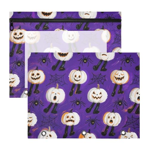 Mehrzweck-Aktenordner aus Kunststoff für A4-Papier, Briefe, 2 Stück, Lehrer, Kunstbedarf, Aufbewahrung, Halloween, weiße Kürbisse Mehrzweck-Aktenordner aus Kunststoff für A4-Papier, Briefe, 2 Stück, Lehrer, Kunstbedarf, Aufbewahrung, Halloween, weiße Kürbisse von Yoogain
