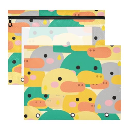 Ordner mit 3 Löchern, 3 Löchern, für A4-Papier, Briefe, 2 Stück, Lehrer, College, Zubehör, Cartoon, niedliche Ente, Gelb / Grün Ordner mit 3 Löchern, 3 Löchern, für A4-Papier, Briefe, 2 Stück, Lehrer, College, Zubehör, Cartoon, niedliche Ente, Gelb / Grün von Yoogain