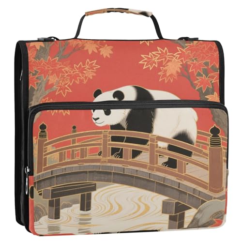 Panda Ordner-Organizer mit 3 Ringen, mit Schultergurt und Griff, wasserdicht, Aufbewahrungstasche für Dokumente, Akten, für Mittelschule, Rot / goldfarben Panda Ordner-Organizer mit 3 Ringen, mit Schultergurt und Griff, wasserdicht, Aufbewahrungstasche für Dokumente, Akten, für Mittelschule, Rot / goldfarben von Yoogain