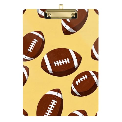 Personalisierbare braune Fußball-Klemmbretter, Standardloch für Klemmbrett, Lehrergröße 22,9 x 30,5 cm von Yoogain