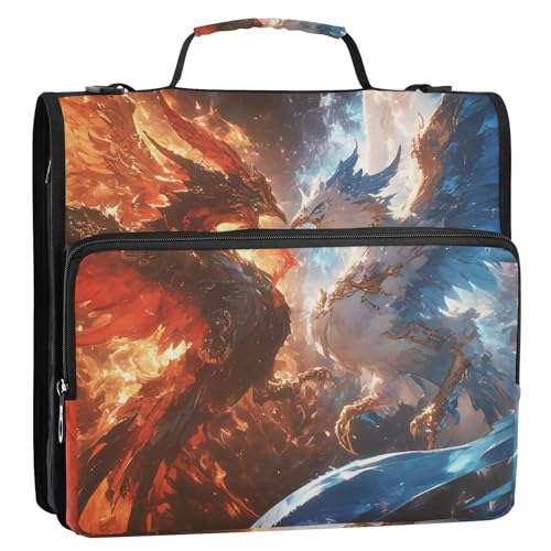 Red and Blue Ice and Fire Phoenix 3,8 cm 3 Ringe Ordner Organizer mit Gurt Laege Kapazität Dokumenten-Organizer geeignet für Mittelschule Red and Blue Ice and Fire Phoenix 3,8 cm 3 Ringe Ordner Organizer mit Gurt Laege Kapazität Dokumenten-Organizer geeignet für Mittelschule von Yoogain