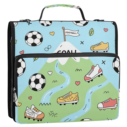 Ringbuch mit 3 Ringen, mit Schultergurt und Griff, einfach zu transportieren, Portfolio-Organizer für die Mittelschule, Blau Ringbuch mit 3 Ringen, mit Schultergurt und Griff, einfach zu transportieren, Portfolio-Organizer für die Mittelschule, Blau von Yoogain