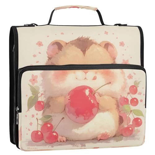 Sweet Cherry Animal Organizer mit 3 Ringen und Griff und abnehmbarem Schultergurt, wasserdicht, Schulbedarf, Organizer für Büro, Schule Sweet Cherry Animal Organizer mit 3 Ringen und Griff und abnehmbarem Schultergurt, wasserdicht, Schulbedarf, Organizer für Büro, Schule von Yoogain