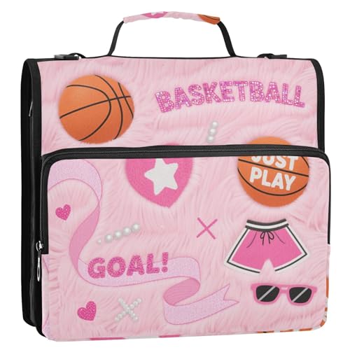 Weicher Korbball rosa bedruckt 3 Ringe 3,8 cm Schule Reißverschluss Ordner mit Griff inklusive Reißverschlusstasche Dokumentenmappe Organizer geeignet für Mittelschule Weicher Korbball rosa bedruckt 3 Ringe 3,8 cm Schule Reißverschluss Ordner mit Griff inklusive Reißverschlusstasche Dokumentenmappe Organizer geeignet für Mittelschule von Yoogain