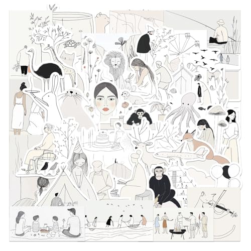 50pcs Line Art Aufkleber Spaß Dekorativer Aufkleber Für Notebook Journal Water Bottle Laptop Gepäck Telefon Hülle Scrapbooking Journaling Sammlung 50pcs Line Art Aufkleber Spaß Dekorativer Aufkleber Für Notebook Journal Water Bottle Laptop Gepäck Telefon Hülle Scrapbooking Journaling Sammlung von Yooghuge
