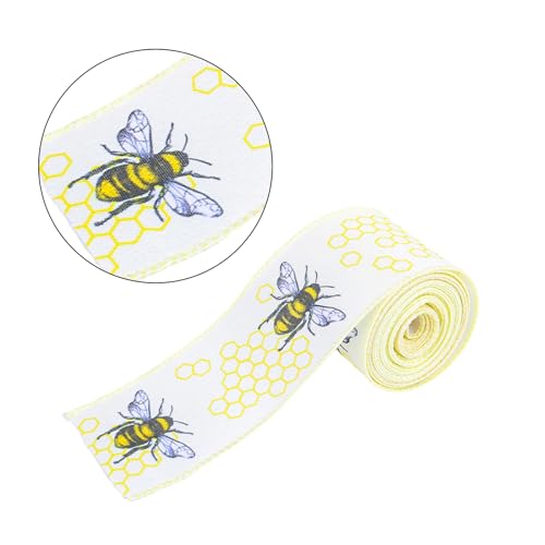 Drahtband Honigbienenband Kranz Dekoratives Band Zum Verpacken Von Blumenarrangements Und Bastelbedarf Bienenband Mit Drahtrand von Yooghuge