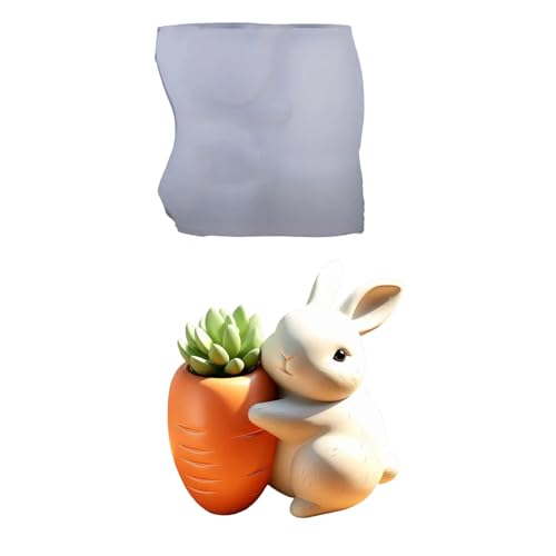 Flexibler Silikon Hase Karottenform Für Harzschmuckschale Zement Pflanzer Handgefertigt von Yooghuge