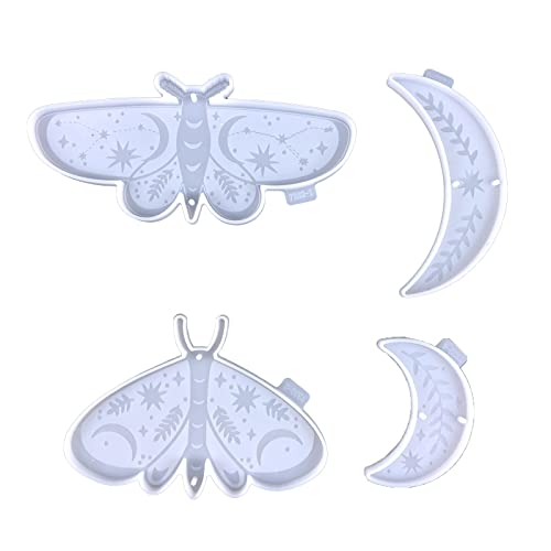 Für Schmetterlingsmondharzform Pendelly Schmuckepoxidguss Silikonformen Mit Löchern Für Machen Sie Schlüsselbund Home Deco Epoxidharz Gussformen von Yooghuge
