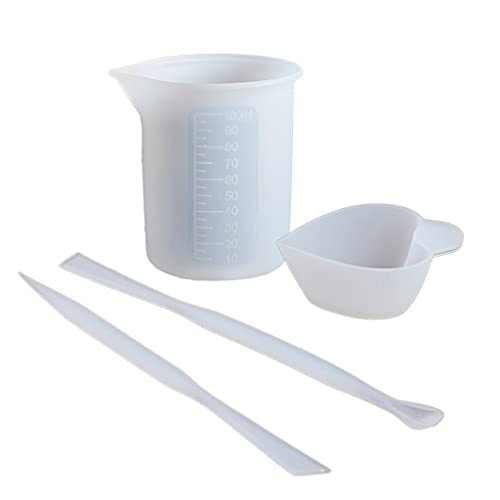 Wiederverwendbares 100-ml Nicht Stick Messbecher Mit Präzisem Harz Mischkartenschlitz Abgabe Epoxid Silikonschmuckform Für Harz Mit Löchern Wiederverwendbares 100-ml Nicht Stick Messbecher Mit Präzisem Harz Mischkartenschlitz Abgabe Epoxid Silikonschmuckform Für Harz Mit Löchern von Yooghuge