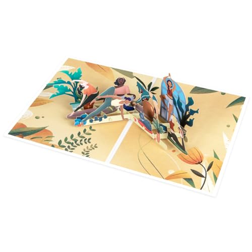 Yoga Frauen Popup Karte 3D Muttertagskarten Geburtstagskarte Für Mutter Muttertagsgeschenk Grußkarte Mit Umschlag von Yooghuge
