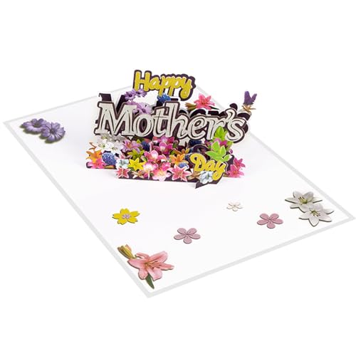 Yooghuge Charm-3D Blumenkarte Für Muttertagsfeier Besonderer Anlass Umschlag Kleine Segenskarte Segensbotschaft Festliche Karte von Yooghuge