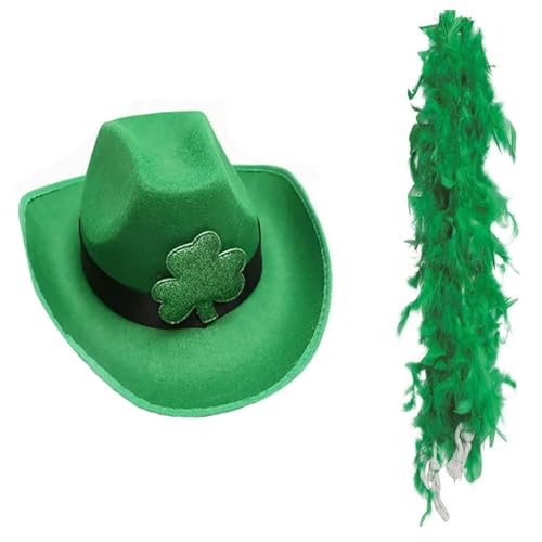 Yooghuge Grüner Cowboyhut für StPatrick Day, Festival, Dekoration, irischer Nationalfeiertag, Party-Requisiten, Urlaub, dekorative Kappe, Partyhut von Yooghuge