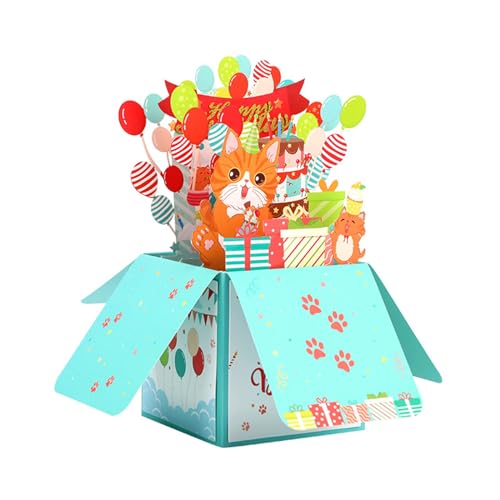 Yooghuge Popup Karte Für Geburtstage Kuchen 3D Geburtstagskarte Luftballon Grußkarten Nachrichtenpostkarte Geburtstagsgeschenk Für Freund Ehefrau Ehemann Geburtstagsgrußkarten Lustig von Yooghuge