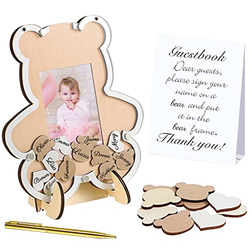 Bear Baby Shower Gästebuch Alternative mit Bilderrahmen Dekorationen We Can Bearly Wait Baby Shower Schild im Gästebuch Mädchen 1. Geburtstag Rustikale Party Bär Geschlecht Enthüllung Dusche (Braun, Bear Baby Shower Gästebuch Alternative mit Bilderrahmen Dekorationen We Can Bearly Wait Baby Shower Schild im Gästebuch Mädchen 1. Geburtstag Rustikale Party Bär Geschlecht Enthüllung Dusche (Braun, von Yookeer