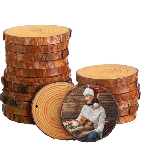 Yookeer 12 Stück Sublimationsholzscheiben zum Basteln, 8,9 - 10,2 cm, unlackiertes Naturholz, Kreise, Weihnachten, DIY, Ornamente, Sublimation, rund, Holzset, vorgebohrt mit Loch, Bastelbedarf Yookeer 12 Stück Sublimationsholzscheiben zum Basteln, 8,9 - 10,2 cm, unlackiertes Naturholz, Kreise, Weihnachten, DIY, Ornamente, Sublimation, rund, Holzset, vorgebohrt mit Loch, Bastelbedarf von Yookeer