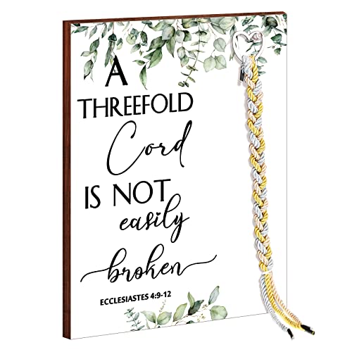 Yookeer Ein dreifach gefaltetes Hochzeitsschild mit drei Kordeln, dekoratives Holzschild, zum Binden der Knoten, Zeremonie und Schnur aus drei Strängen, Hochzeitsknoten-Dekoration, 34 x 24 cm Yookeer Ein dreifach gefaltetes Hochzeitsschild mit drei Kordeln, dekoratives Holzschild, zum Binden der Knoten, Zeremonie und Schnur aus drei Strängen, Hochzeitsknoten-Dekoration, 34 x 24 cm von Yookeer