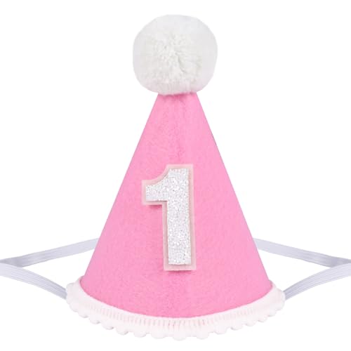 Yoolhamy 1. Geburtstag Hut für Baby Mädchen und Jungen - Handgemachte Filzkegel Erste Mütze mit Pom Pom - One Birthday Dekorationen für Cake Smash, Fotoshooting & Party Feiern Yoolhamy 1. Geburtstag Hut für Baby Mädchen und Jungen - Handgemachte Filzkegel Erste Mütze mit Pom Pom - One Birthday Dekorationen für Cake Smash, Fotoshooting & Party Feiern von Yoolhamy