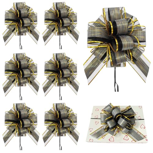 Yoolhamy Große Schleifen zum Verpacken von Geschenken, 15,2 cm, Schwarze Schleifen, Geschenkpapier für Körbe, Hochzeit, Valentinstag, Weihnachten, Geburtstag, Dekoration, Ziehschleife, 8 Stück Yoolhamy Große Schleifen zum Verpacken von Geschenken, 15,2 cm, Schwarze Schleifen, Geschenkpapier für Körbe, Hochzeit, Valentinstag, Weihnachten, Geburtstag, Dekoration, Ziehschleife, 8 Stück von Yoolhamy