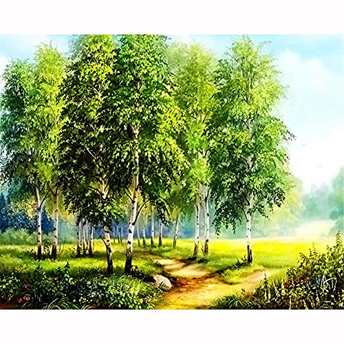 5D DIY Diamond Painting Set,Frühlingsbäume Diamant Painting Bilder Kit für Erwachsene Kinder Voll Crystal Strass Groß Stickerei Kreuzstich Mosaik Gemälde Arts Home Wall Décor (40x50cm/16x20in) von Yoonqun
