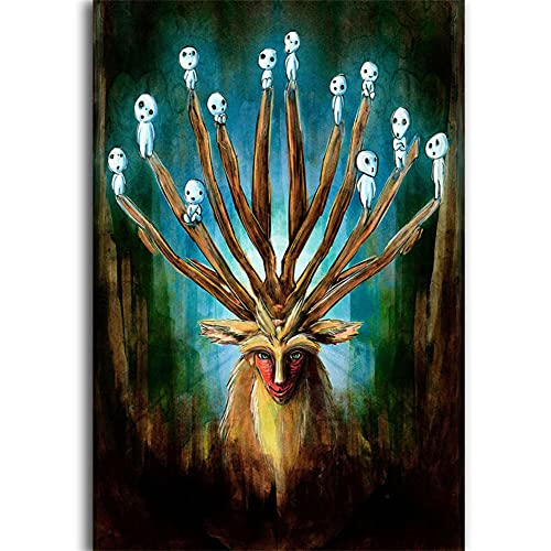 5D DIY Diamond Painting Set,Mononoke Diamant Painting Bilder Kit für Erwachsene Kinder Voll Crystal Strass Groß Stickerei Kreuzstich Mosaik Gemälde Arts Home Wall Décor (30x40cm/12x16in) von Yoonqun