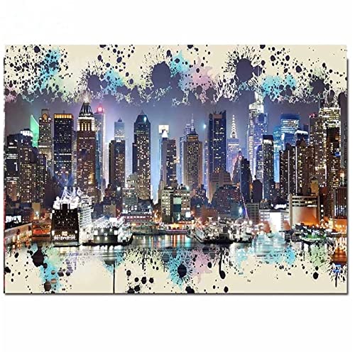 Diamond Painting Kit New York City DIY 5D Diamant Malerei Set Vollbohrer Nach zahlen Kreuzstich Stickerei Crystal Strass Mosaik Gemälde Kunst Handwerk für Mauer Dekor Square Drill 30x40cm Diamond Painting Kit New York City DIY 5D Diamant Malerei Set Vollbohrer Nach zahlen Kreuzstich Stickerei Crystal Strass Mosaik Gemälde Kunst Handwerk für Mauer Dekor Square Drill 30x40cm von Yoonqun