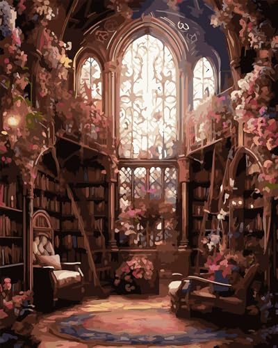 Yoonqun Bibliothek Malen Nach Zahlen,40x50cm Malen Nach Zahlen Erwachsene DIY inklusive Pinsel und Acrylfarben Handgemalt Ölgemälde Kit Startseite Wandkunst Dekoration mit Rahmen Yoonqun Bibliothek Malen Nach Zahlen,40x50cm Malen Nach Zahlen Erwachsene DIY inklusive Pinsel und Acrylfarben Handgemalt Ölgemälde Kit Startseite Wandkunst Dekoration mit Rahmen von Yoonqun