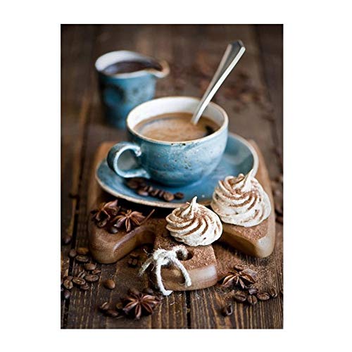 Yoonqun Diamond Painting kits Full Drill Kaffee,5D DIY Groß Diamant Gemälde Erwachsene Kristall Strass Stickerei Kreuzstich Mosaik Leinwand Malerei Art Crafts for Home Wall Décor Round Drill,60x80cm von Yoonqun
