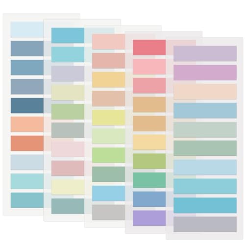 1000 Stück Haftstreifen, 5 Stile Sticky Notes Klebezettel Klein Haftmarker Index Tabs Haftnotizen Pastell Pagemarker Selbstklebend für Büro Schule Seitenmarkierung (Mehrfarbig) von Yoosso