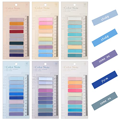 1200 Stück Haftnotizen Pastell, 6 Stile Klebezettel Pastell Selbstklebend Notizzettel Haftstreifen Tabs Sticky Notes Aesthetic mit Lineal für Seitenmarkierung Lesezeichen von Yoosso