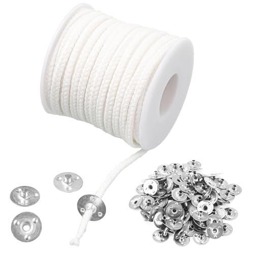 1600cm Kerzendocht, Docht Baumwolle 75 Stränge Kerzendochte für Dicke Kerzen mit 100 Metallbasis Candle Wick für Ostern Hochzeiten Kurz Dick Kerzen Selber Machen 1600cm Kerzendocht, Docht Baumwolle 75 Stränge Kerzendochte für Dicke Kerzen mit 100 Metallbasis Candle Wick für Ostern Hochzeiten Kurz Dick Kerzen Selber Machen von Yoosso
