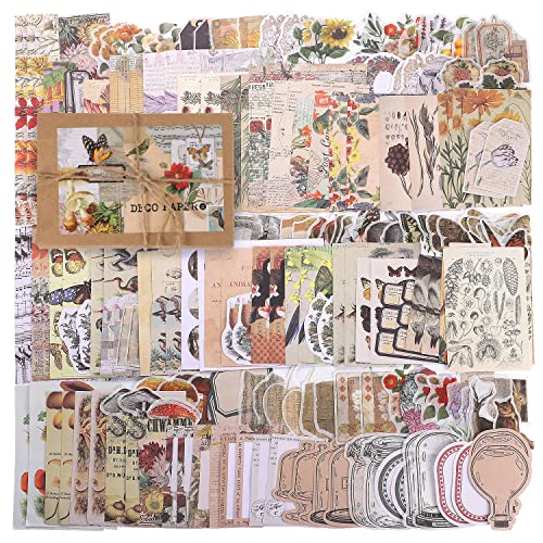 200 Stück Scrapbooking Sticker Set, 120 Blumen Pflanzen Bastelpapier 80 Washi Aufkleber Scrapbook Zubehör Deko Aesthetic Vintage für Journaling Fotoalbum Sammelalbum Kalender Notizbuch von Yoosso