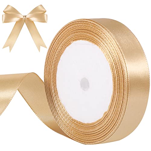22m x 20mm Geschenkband Gold, Goldenes Band Schleifenband Gold Satinband Gold Dekoband Geschenkband Breit für Geschenkverpackung Hochzeitsdeko Geburtstag Party von Yoosso